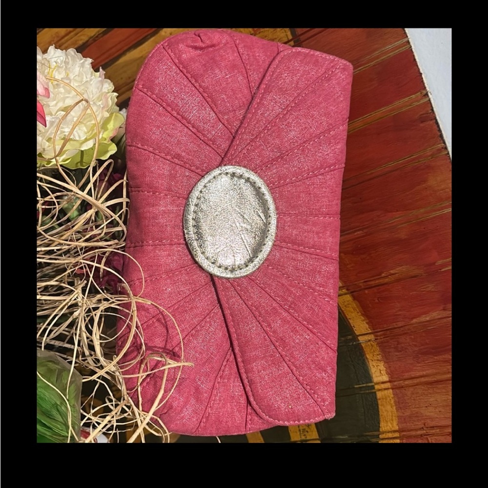 Chicos clutch pink denim material style